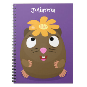 Caderno Espiral Imagem de desenhos animados felizes da cobaia
