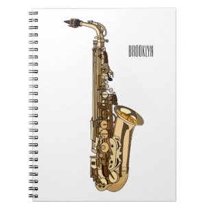 Caderno Espiral Imagem de desenhos saxofônicos