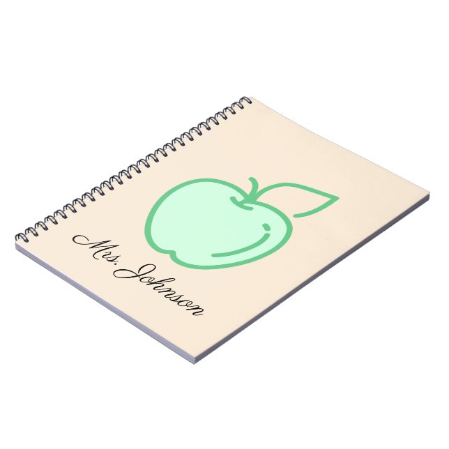 Caderno Espiral Imagem de Maçã Verde Clara (Left Side)
