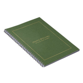 Caderno Espiral Imagem de textura de linho verde floresta com mold