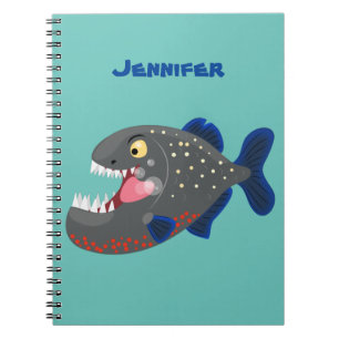 Caderno Espiral Imagem de uma piranha engraçada e famosa
