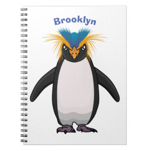 Caderno Espiral Imagem do desenho animado de pinguim macarrão-bra