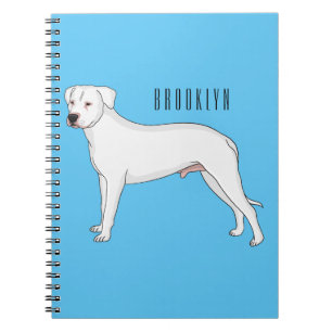 Caderno Espiral Imagem do desenho animado do cão Dogo argentino
