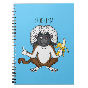 Caderno Espiral Imagem do desenho do macaco Cotton Top Tamarin