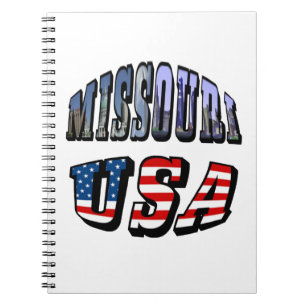 Caderno Espiral Imagem do Missouri e texto dos EUA