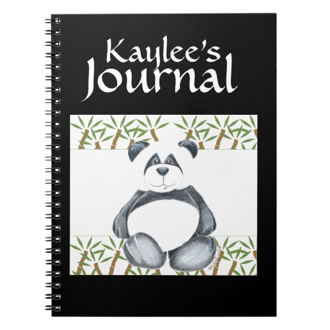 Caderno Espiral Imagem do urso de panda (Frente)