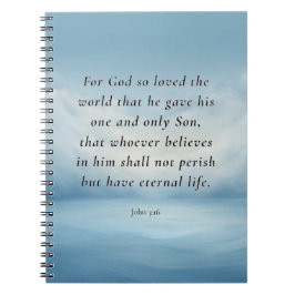 Caderno Espiral Imagem do versículo bíblico João 3:16