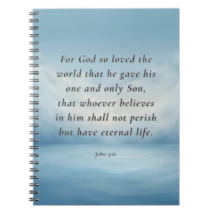 Caderno Espiral Imagem do versículo bíblico João 3:16