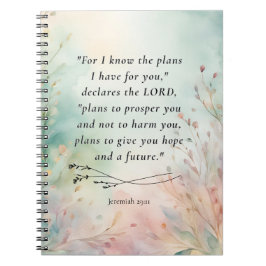 Caderno Espiral Imagem do versículo da Bíblia Jeremias 29:11