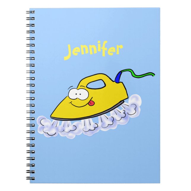 Caderno Espiral Imagem engraçada da lavanderia de ferro (Frente)