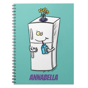 Caderno Espiral Imagem engraçada do desenho do desenho do refrige