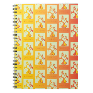 Caderno Espiral Imagem moderna do Casal das Tulipas Amarelas Sunny