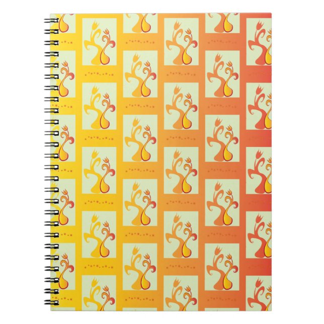 Caderno Espiral Imagem moderna do Casal das Tulipas Amarelas Sunny (Frente)