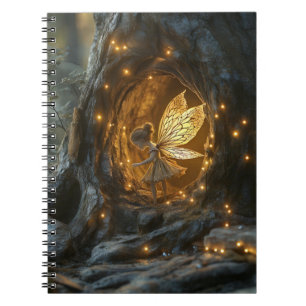 Caderno Espiral Imagem química de uma fada no oco de uma árvore