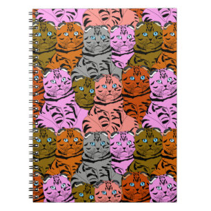 Caderno Espiral Imagens amaldiçoadas de Gatos Arte Animal Estúpida