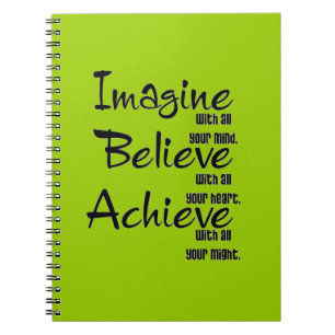 CADERNO ESPIRAL IMAGINE ACREDITAR EM ALCANÇAR TODO O SEU CORAÇÃ