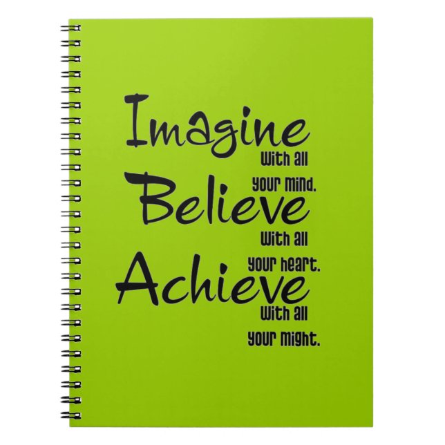 CADERNO ESPIRAL IMAGINE ACREDITAR EM ALCANÇAR TODO O SEU CORAÇÃO (Frente)