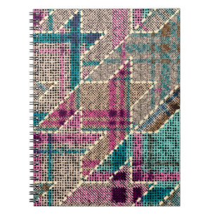 Caderno Espiral Imitação do padrão de retalhos índio com textura