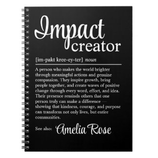 Caderno Espiral Impact Creator Definition Personalized Gift