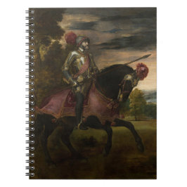 Caderno Espiral Imperador Charles V em Horseback (por Titian)