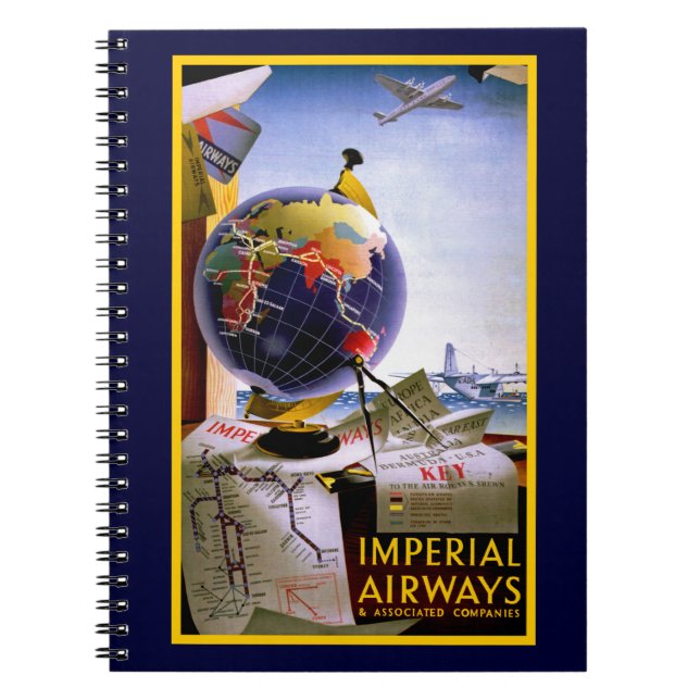 Caderno Espiral Imperial Airways Globe (Frente)