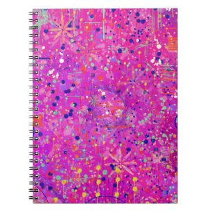 Caderno Espiral Impressão Abstrata Jubileu Magenta