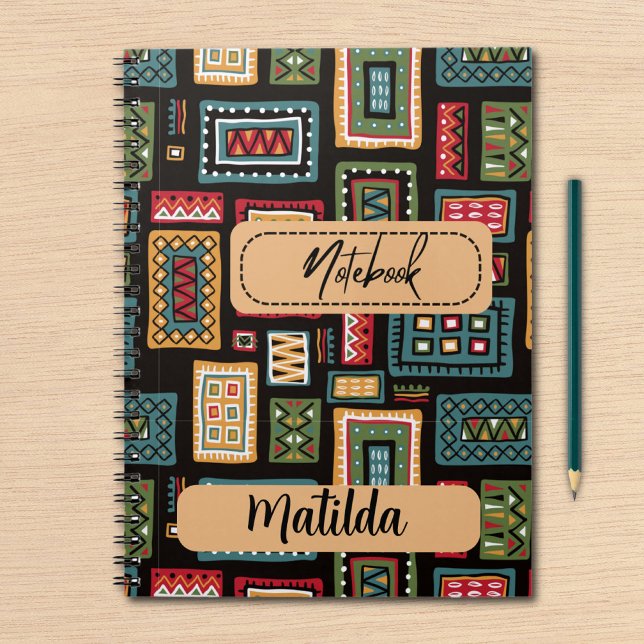 Caderno Espiral Impressão africana personalizada (Criador carregado)