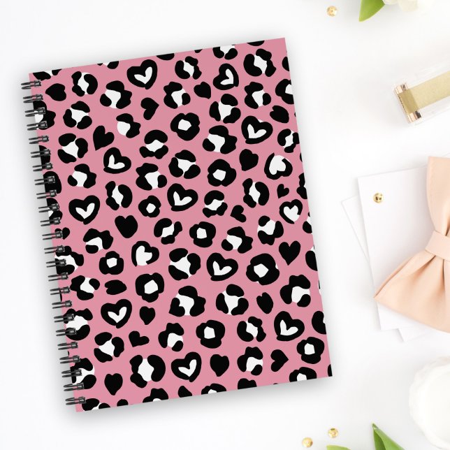 Caderno Espiral Impressão Animal, Leopardo Rosa, Manchas de Chita, (Criador carregado)