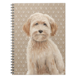 Caderno Espiral Impressão bonito da pintura da pata do cão do amor