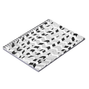 Caderno Espiral Impressão Branco e Preto Cheveron Tiger