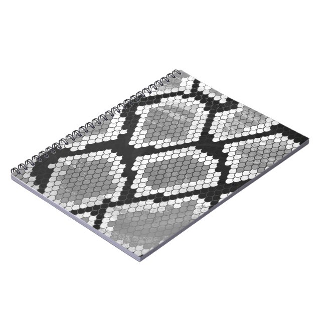 Caderno Espiral Impressão cobra, branco e preto (Left Side)