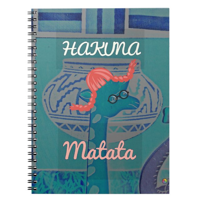 Caderno Espiral Impressão da girafa africana engraçada (Frente)