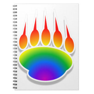 Caderno Espiral Impressão da Pata do Urso do Arco-Íris