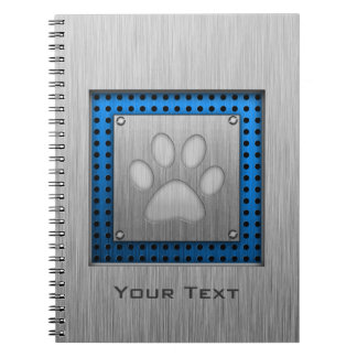 Caderno Espiral Impressão da pata; Metal-olhar