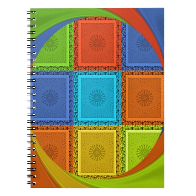 Caderno Espiral Impressão de Arranjo Rivante Verificado (Frente)