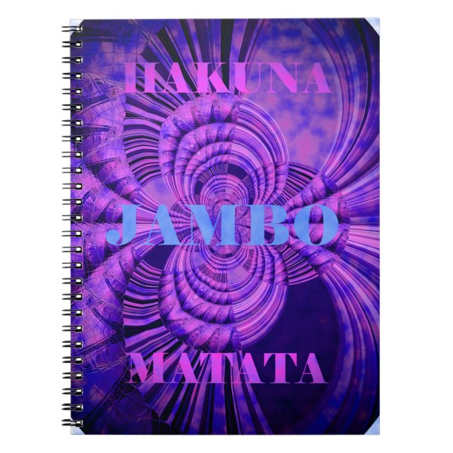 Caderno Espiral Impressão de Arte Cósmica de Hakuna (Frente)