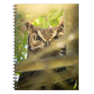 Caderno Espiral Impressão de arte de foto da natureza da coruja-gr