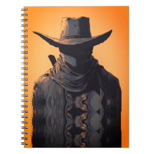 Caderno Espiral Impressão de Arte de Parede de Cowboy Fora da Lei