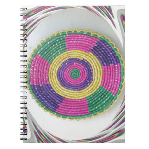Caderno Espiral Impressão de Arte de Queimaduras Tecidas