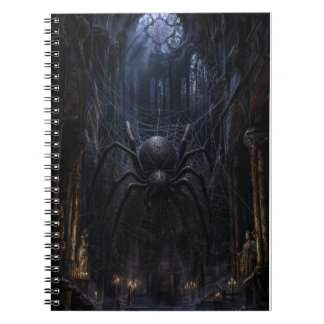 Caderno Espiral Impressão de Arte Gótica de Aranha Sombria Vitoria