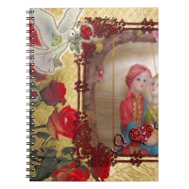 Caderno Espiral Impressão de Arte Gráfica Doll de Casamento (Frente)