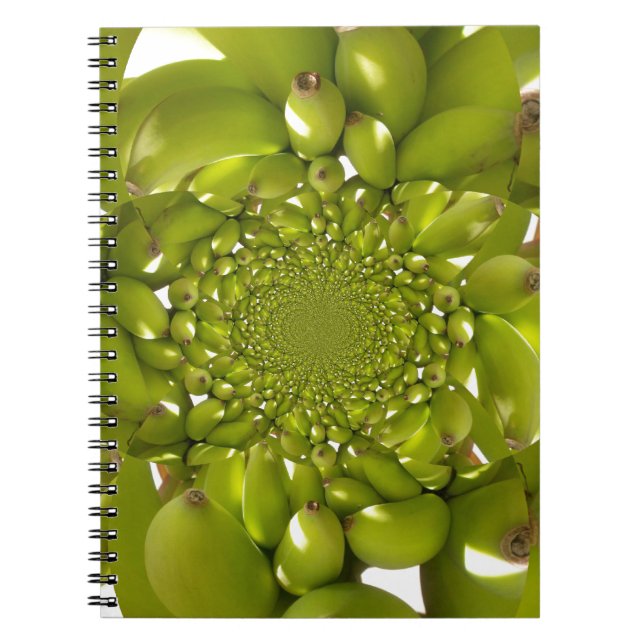 Caderno Espiral Impressão de Arte/Gráfico de Banana Verde Caleidos (Frente)