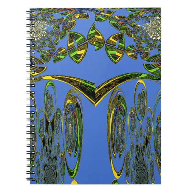 Caderno Espiral Impressão de Arte Iridescente com Design Abstrato  (Frente)