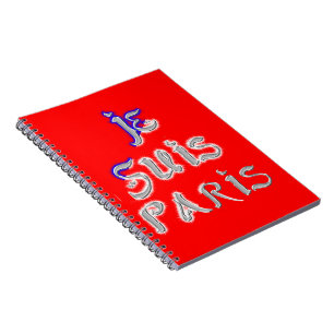 Caderno Espiral Impressão de Arte Je Suis Paris