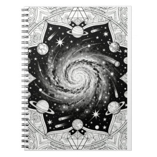 Caderno Espiral Impressão de Arte Mandala da Galáxia Celestial | P