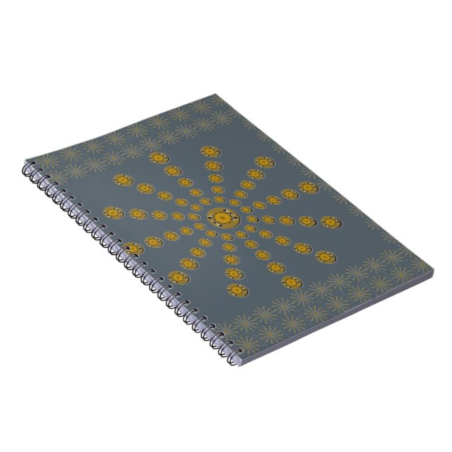 Caderno Espiral Impressão de Bolinhas de girassol Legal africano (Lado Direito)