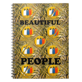 Caderno Espiral Impressão de Design de Arte Africana Étnica: Pesso