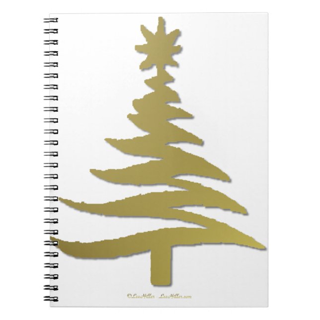 Caderno Espiral Impressão de Estêncil de Árvore de Natal Moderno D (Frente)
