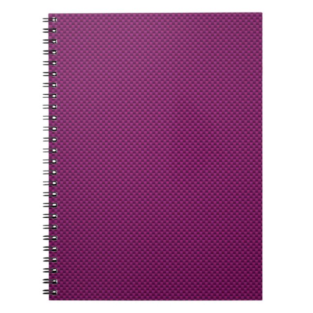 Caderno Espiral Impressão de Estilo de Fibra Carbono de Fushia Rox (Frente)
