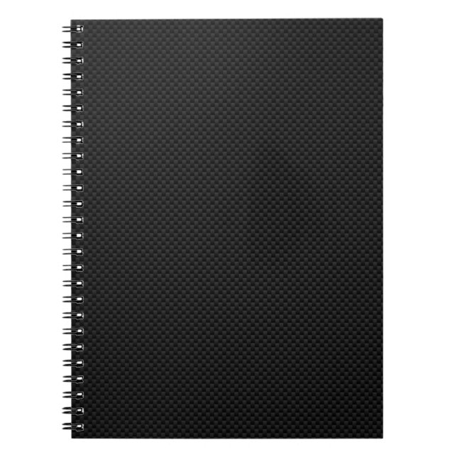 Caderno Espiral Impressão de Estilo de Fibra de Carbono Preto (Frente)